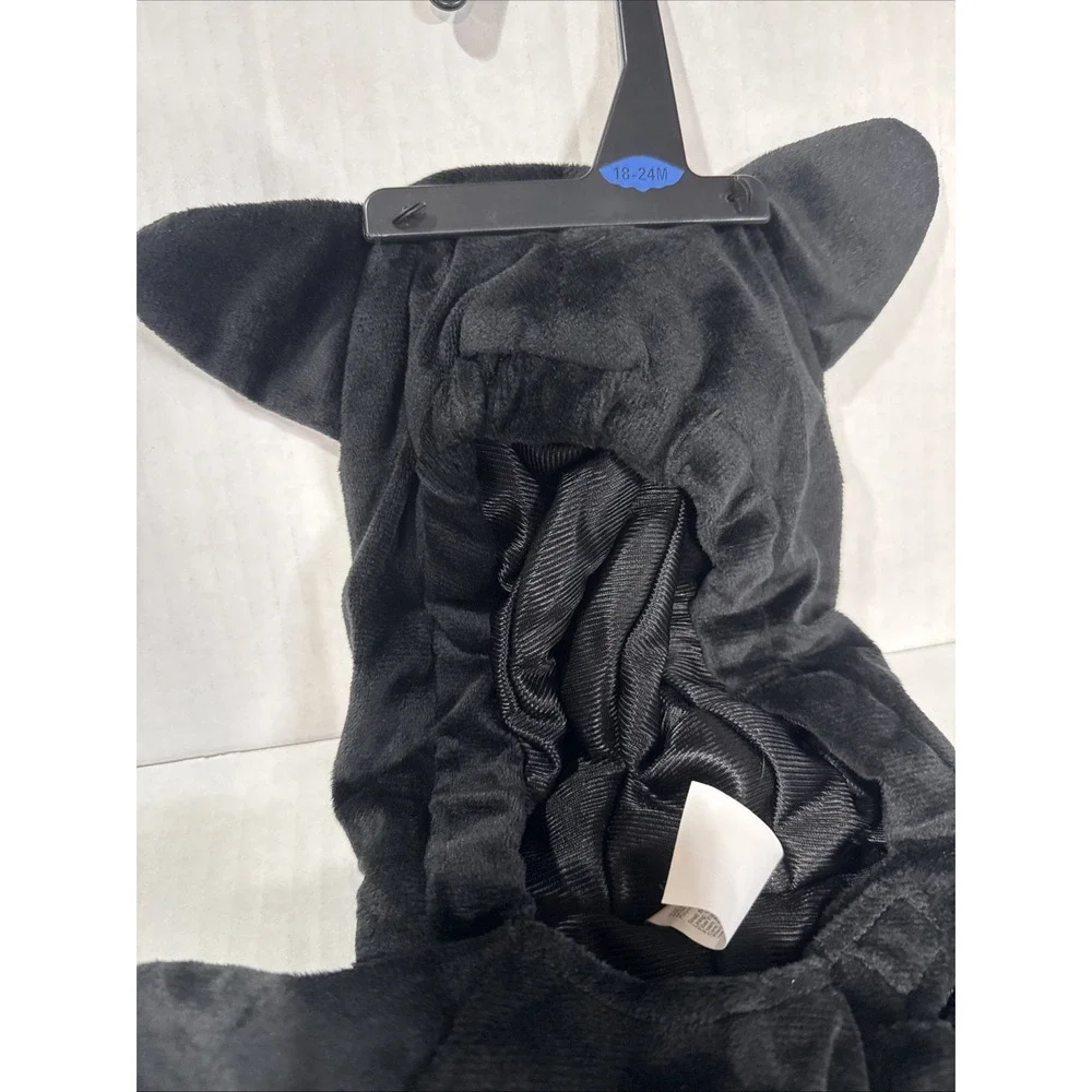 Toddler Bat Halloween Costume Black Velvet Iridescent Wings 18-24M NEW